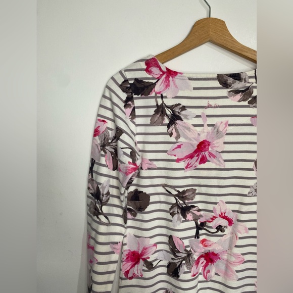 Joules Floral and Striped Pattern Long Sleeve Top Size 8 - Picture 7 of 13